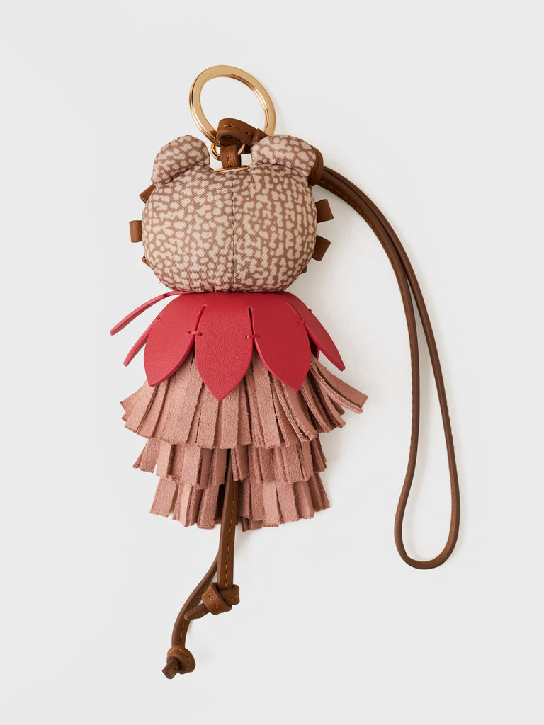 Charm in recycled fabric with Op print and leather - CHARMS - Borbonese