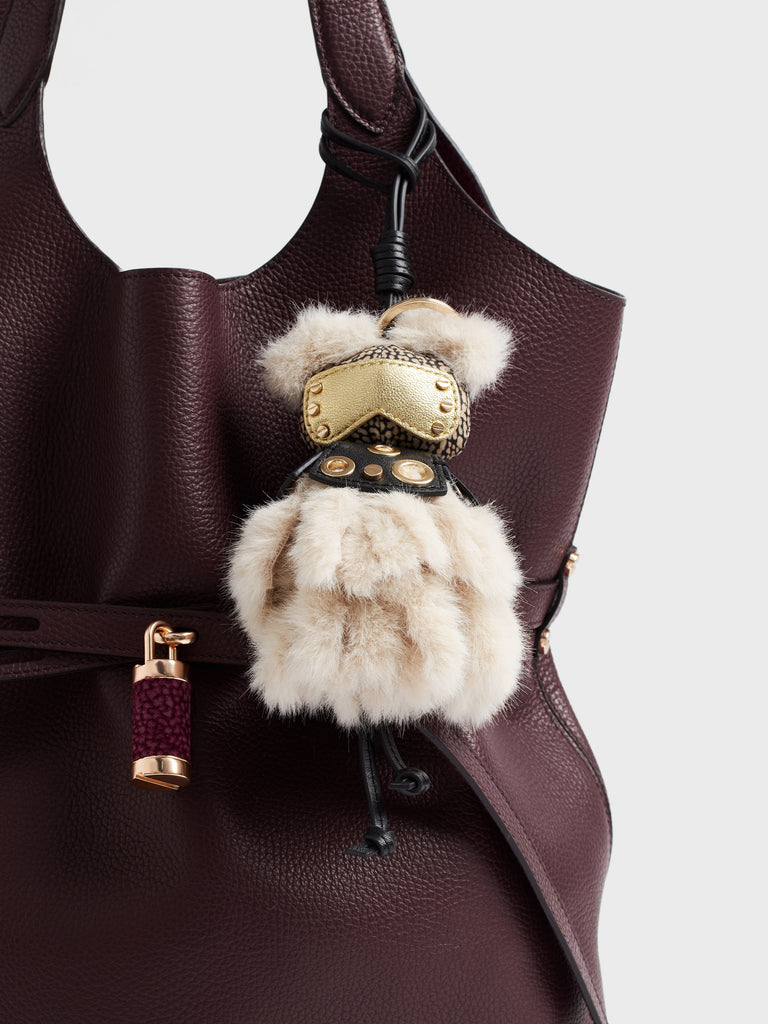 Faux fur and leather charm - CHARMS - Borbonese