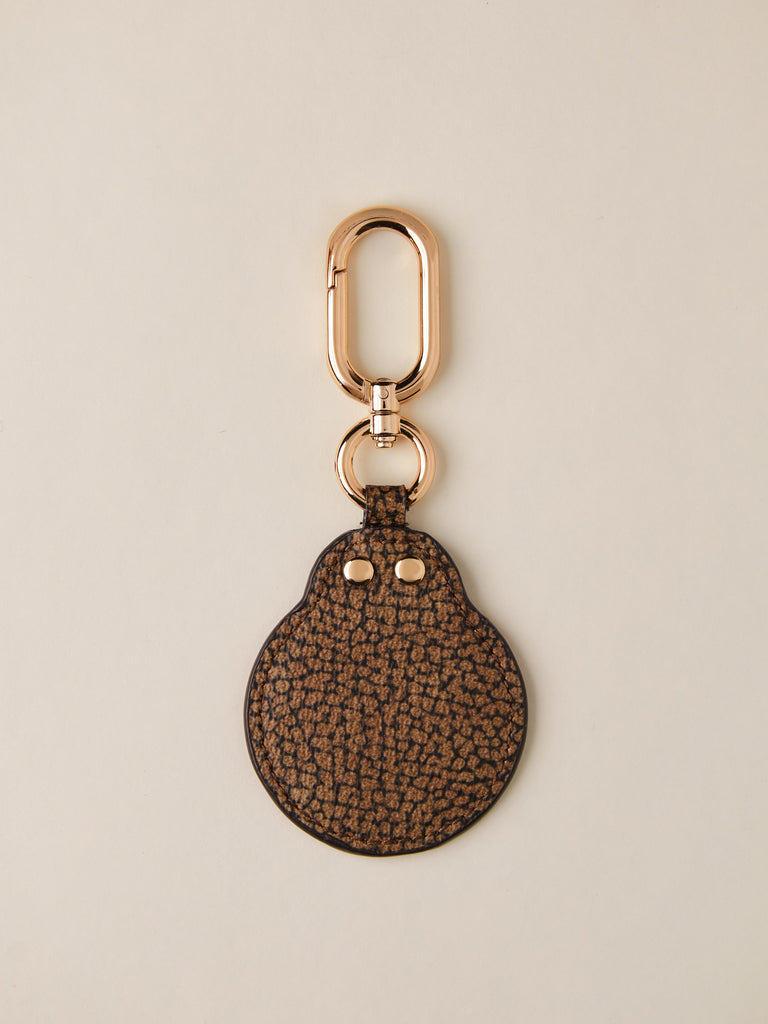 Leather and OP Coated Canvas Keychain - LADYBUG KEYCHAIN - Borbonese