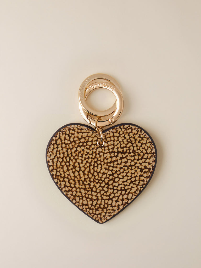 OP Printed Leather Keychain - HEART KEYCHAIN - Borbonese