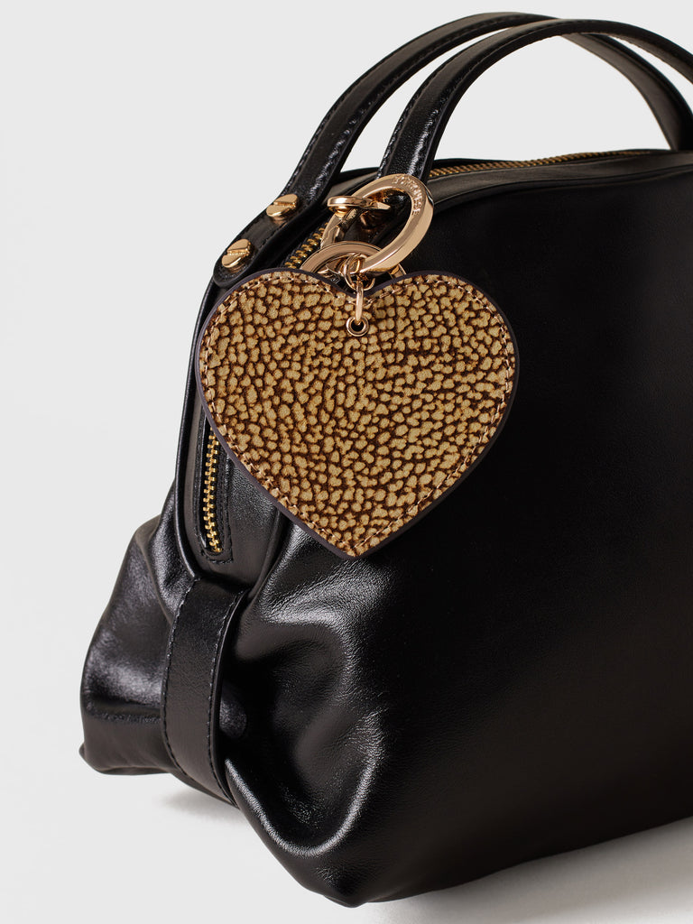 OP Printed Leather Keychain - HEART KEYCHAIN - Borbonese