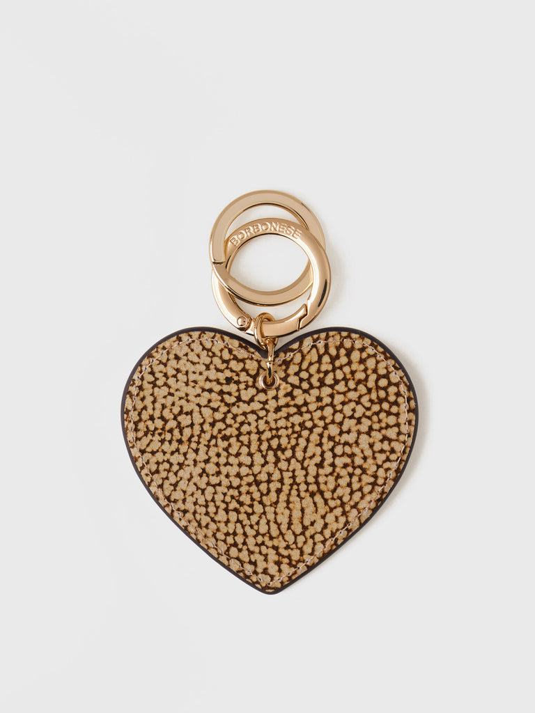 OP Printed Leather Keychain - HEART KEYCHAIN - Borbonese