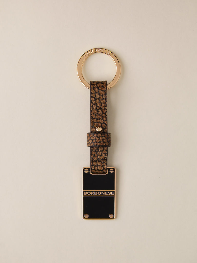 Op Canvas & Metal Key Chain - Key Ring Plate “B” - Borbonese