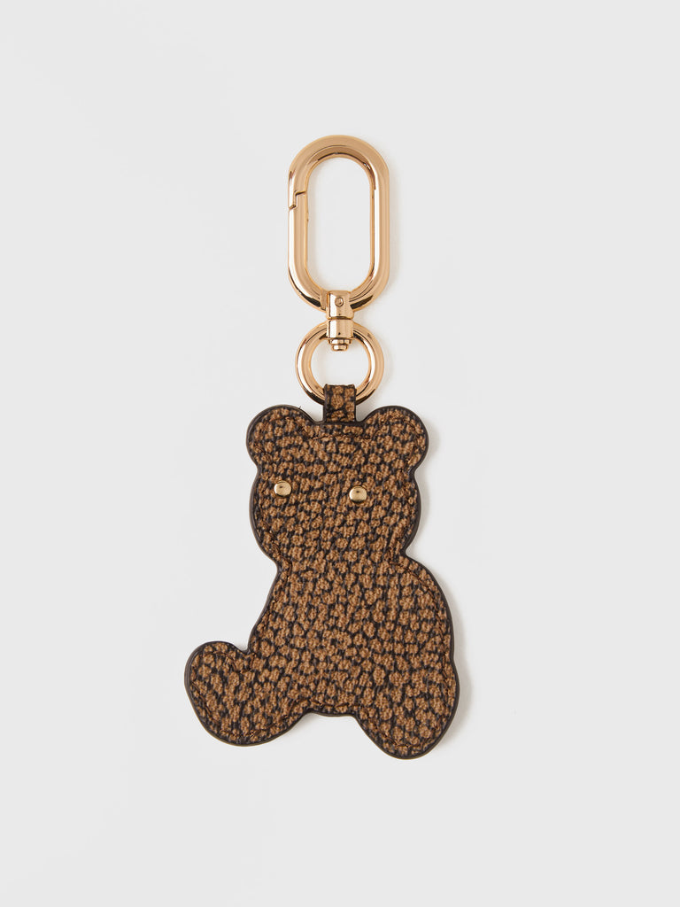 OP coated canvas & leather key ring - OP coated canvas & leather key ring - Borbonese