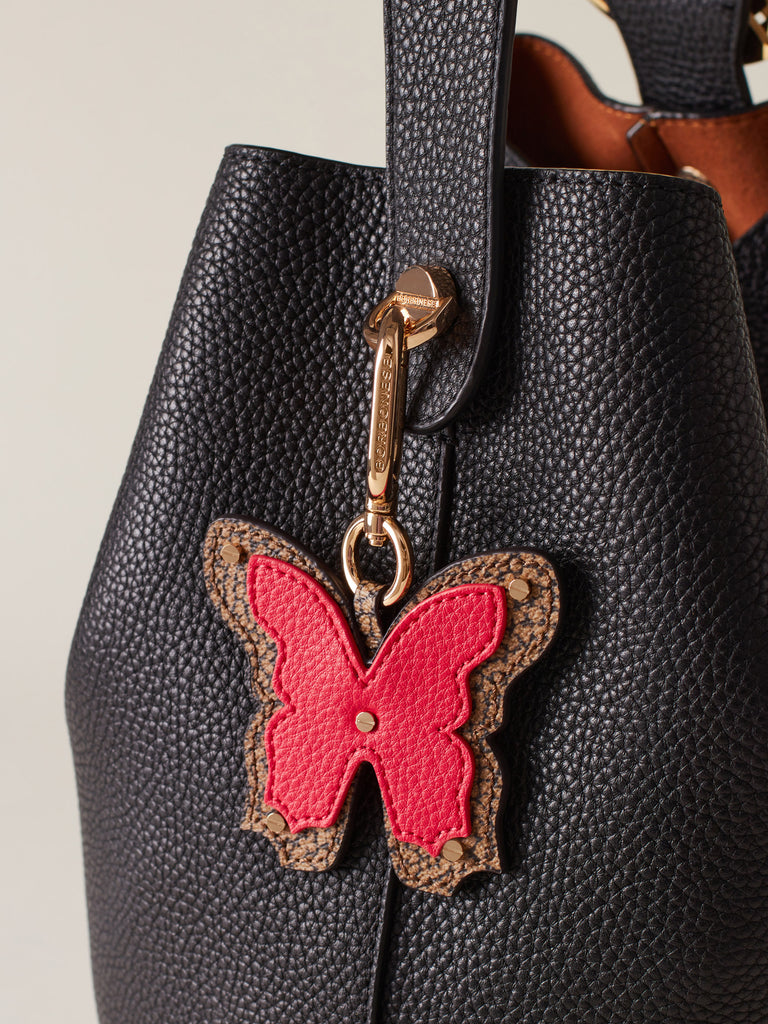 Portachiavi di Pelle e Tela rivestita OP - PORTACHIAVI FARFALLA - Borbonese