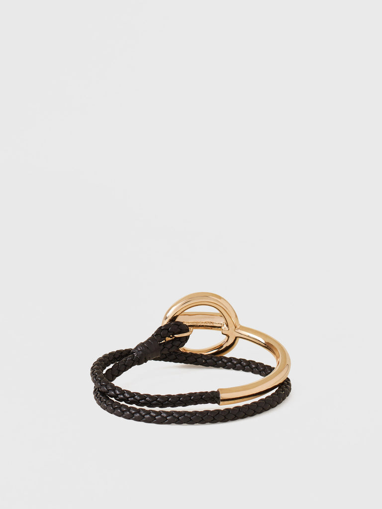 Bracciale a doppio giro in pelle e metallo - BRACCIALE A DOPPIO GIRO VITE - Borbonese