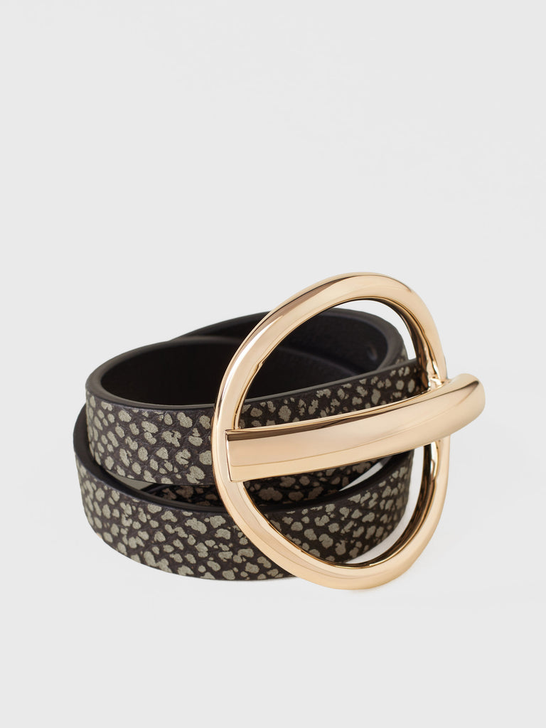 Bracciale a doppio giro in pelle e metallo - BRACCIALE A DOPPIO GIRO VITE - Borbonese