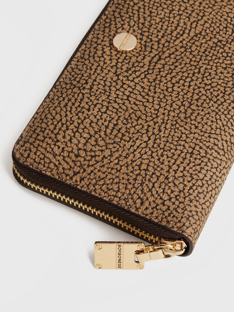 OP Coated Canvas Zip Around - LARGE ZIP-AROUND WALLET - Borbonese