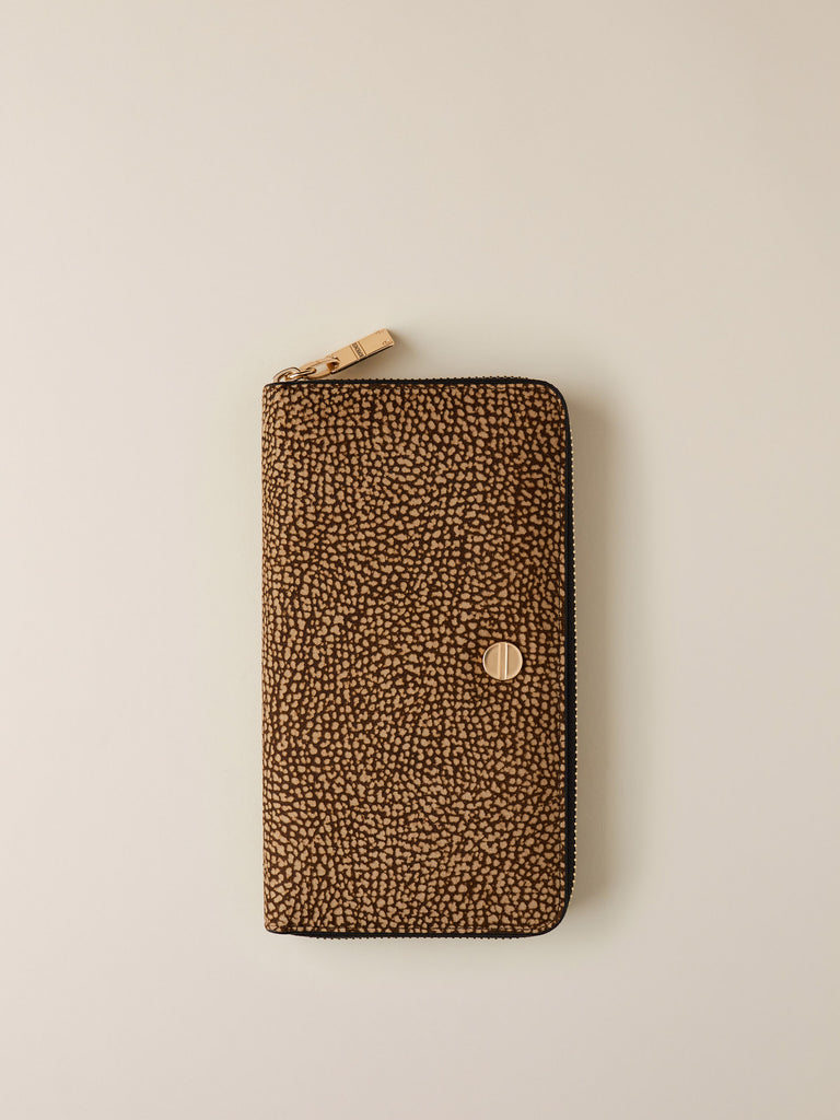 Zip Around di Camoscio OP - PORTAFOGLIO LARGE  - Borbonese