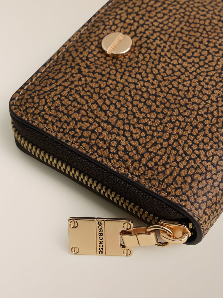 Zip Around di Tela Rivestita OP - PORTAFOGLIO VITE MEDIUM - Borbonese