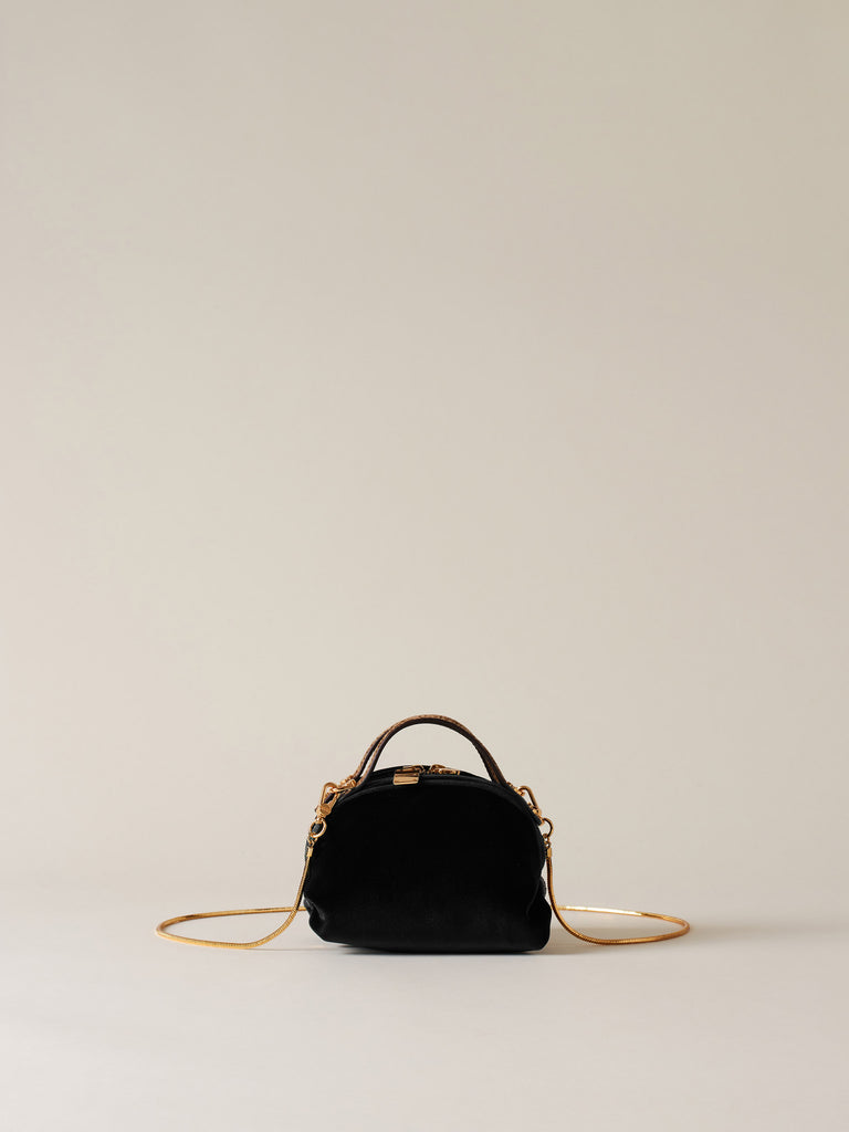Velvet Handbag - MINI BOWLER BAG - Borbonese