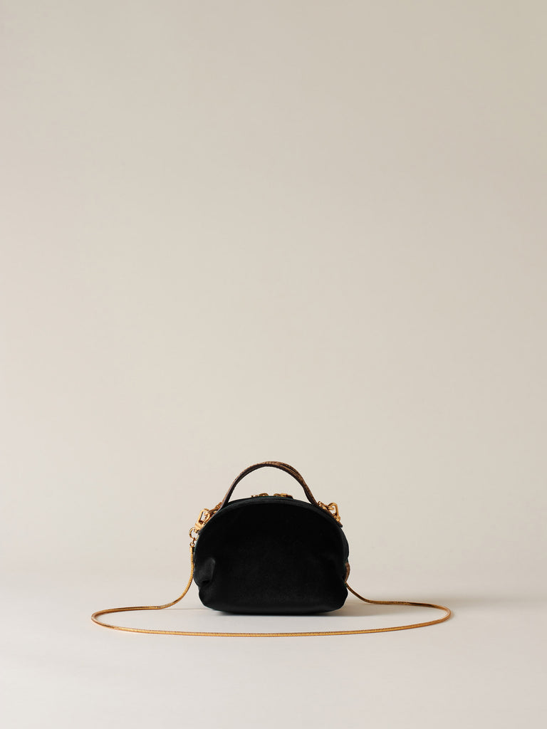 Velvet Handbag - MINI BOWLER BAG - Borbonese