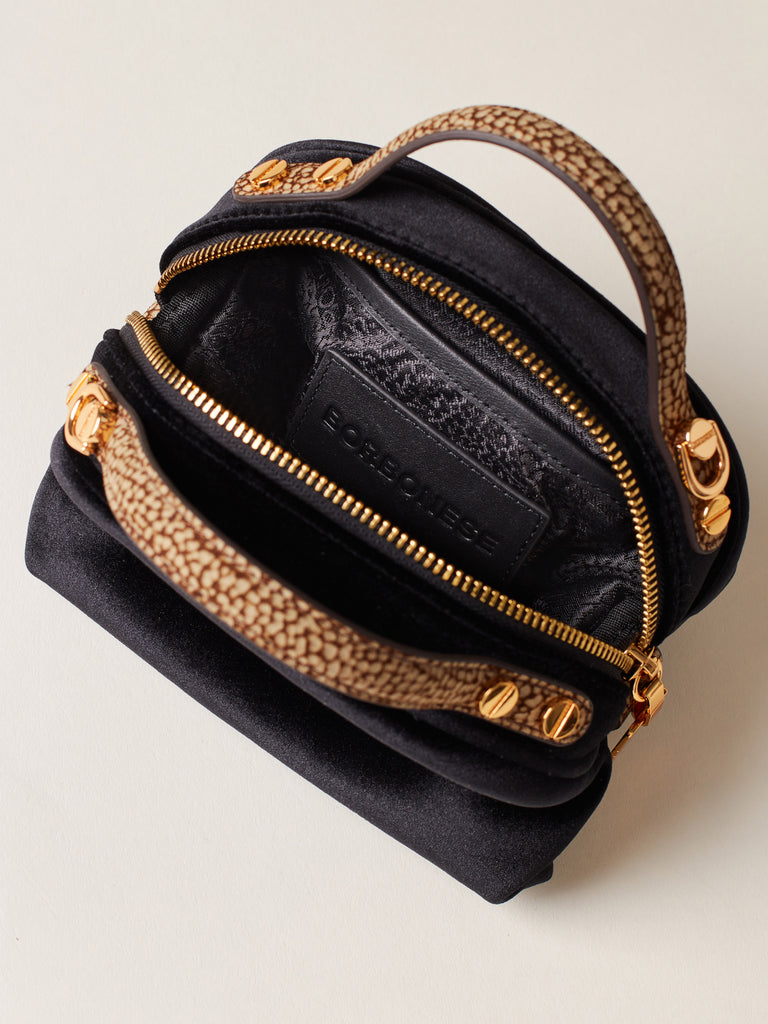 Velvet Handbag - MINI BOWLER BAG - Borbonese