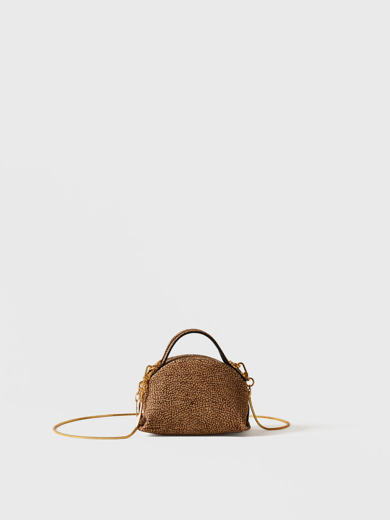 OP Suede Handbag - MINI DUFFLE BAG - Borbonese