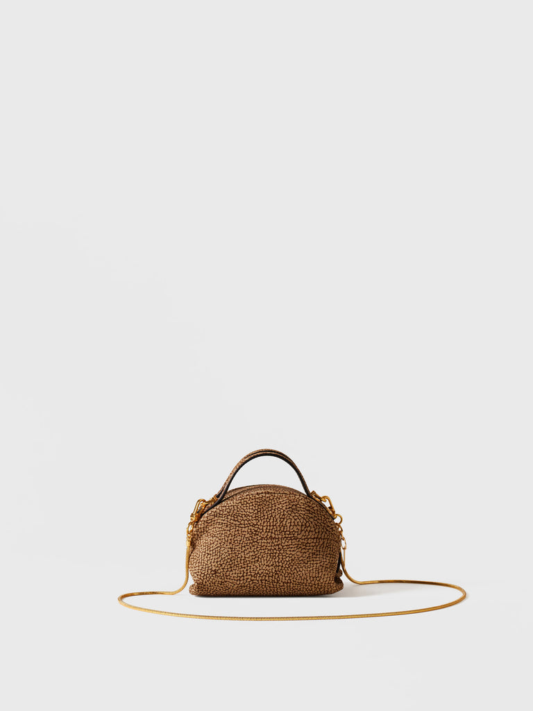 OP Suede Handbag - MINI DUFFLE BAG - Borbonese