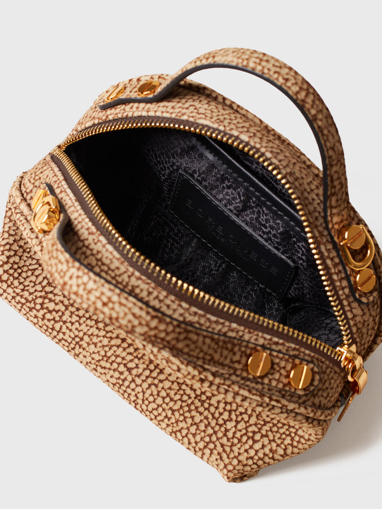 OP Suede Handbag - MINI DUFFLE BAG - Borbonese