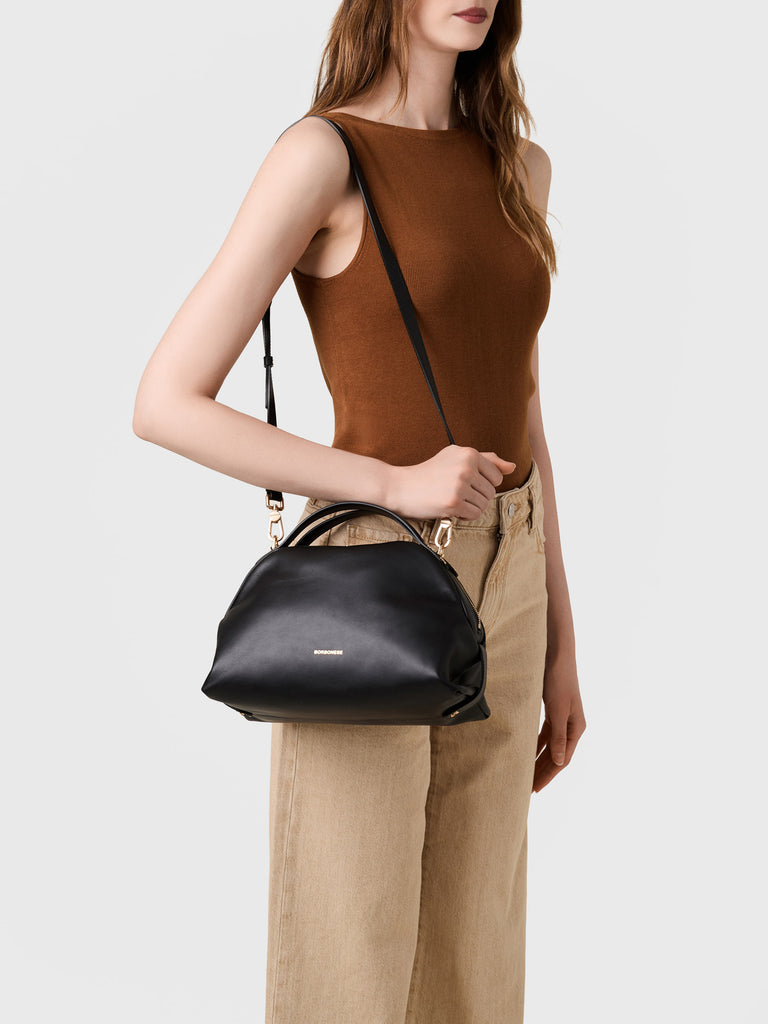 Leather shoulder bag - BOWLER BAG SMALL - Borbonese