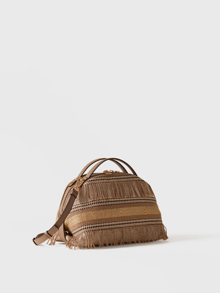 Jacquard fabric shoulder bag - BOWLER BAG SMALL - Borbonese
