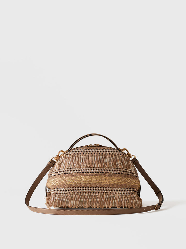 Jacquard fabric shoulder bag - BOWLER BAG SMALL - Borbonese