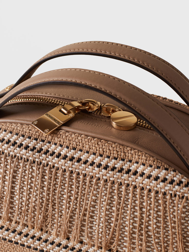 Jacquard fabric shoulder bag - BOWLER BAG SMALL - Borbonese