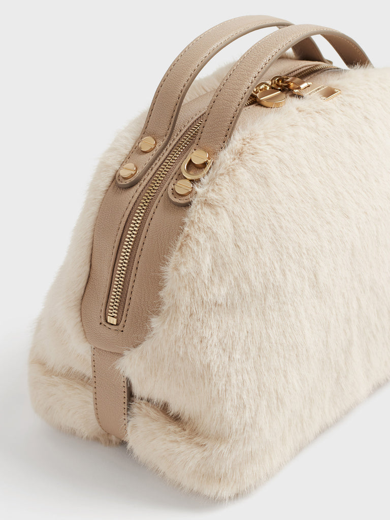 Faux fur crossbody bag - Small Boston Bag - Borbonese