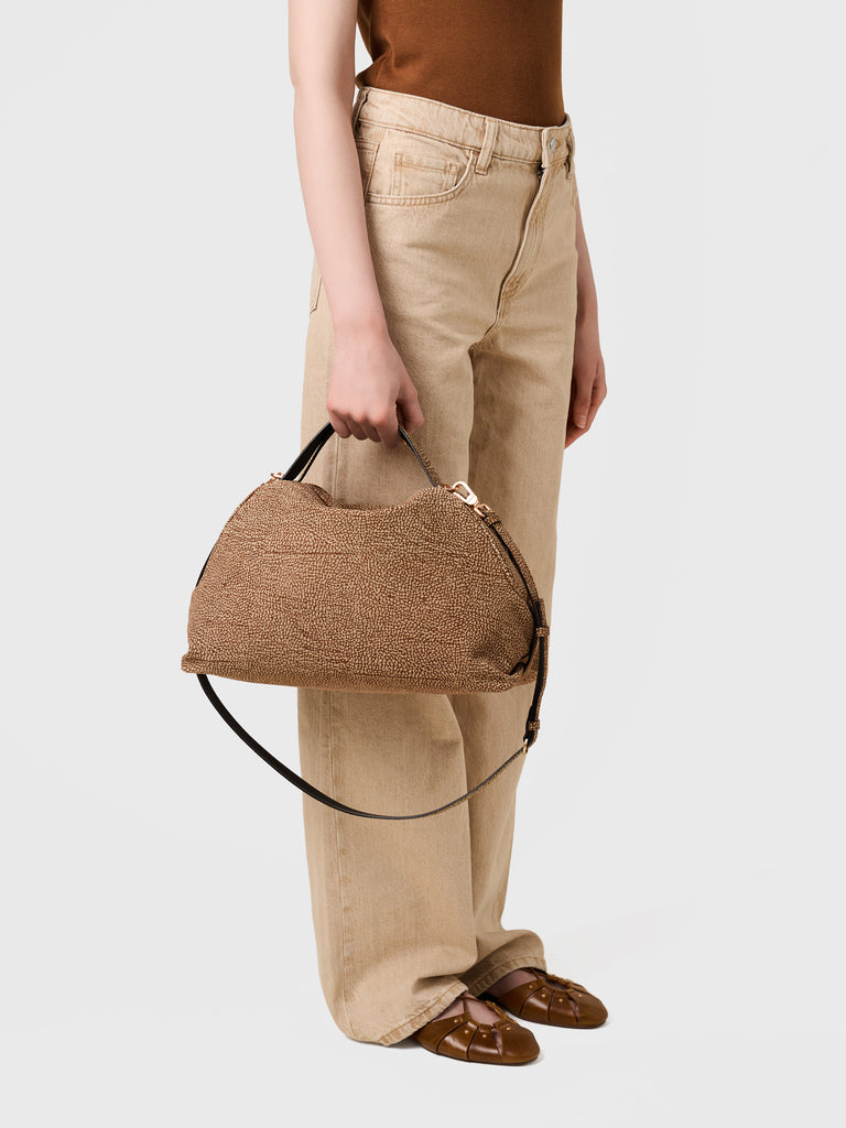 Borsa a tracolla in Camoscio Op - BAULETTO MEDIUM - Borbonese