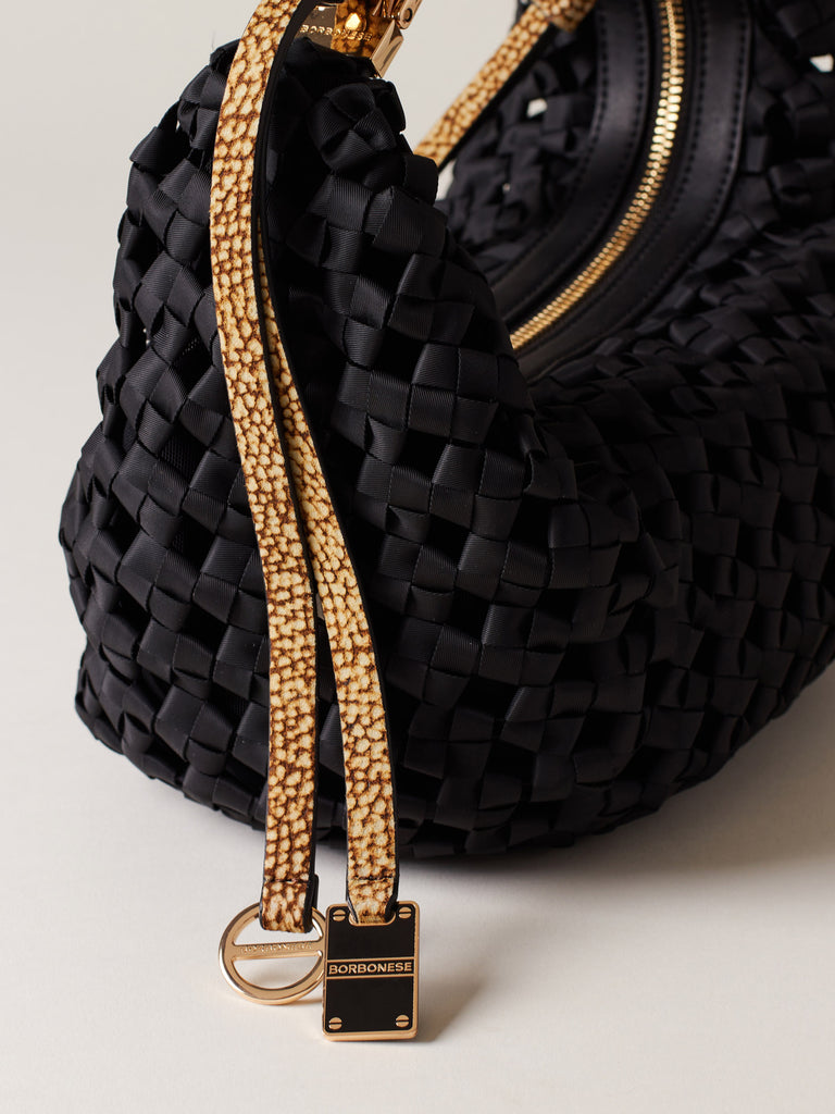 Recycled fabric shoulder bag - LA NIDO HOBO MINI - Borbonese