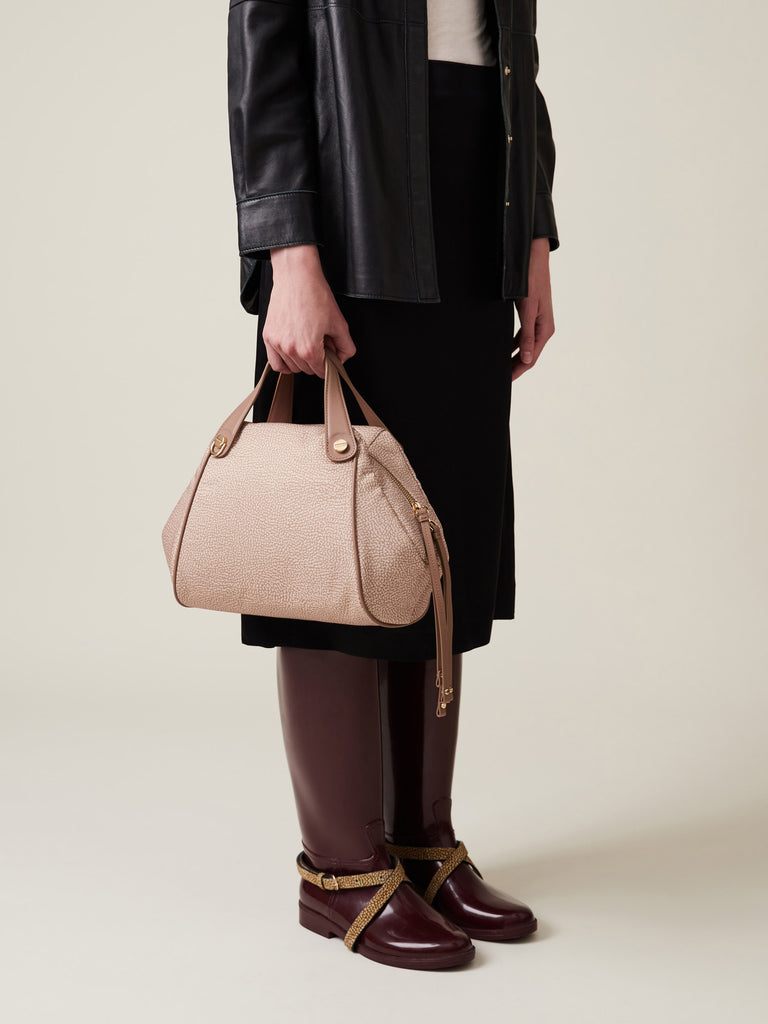 Borsa a mano di tessuto riciclato OP - MARIE BAULETTO MEDIUM - Borbonese