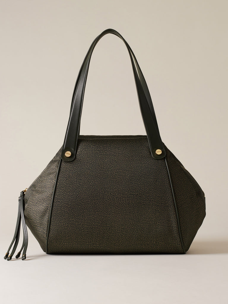 Borsa a spalla di tessuto riciclato OP - MARIE SHOPPER LARGE - Borbonese