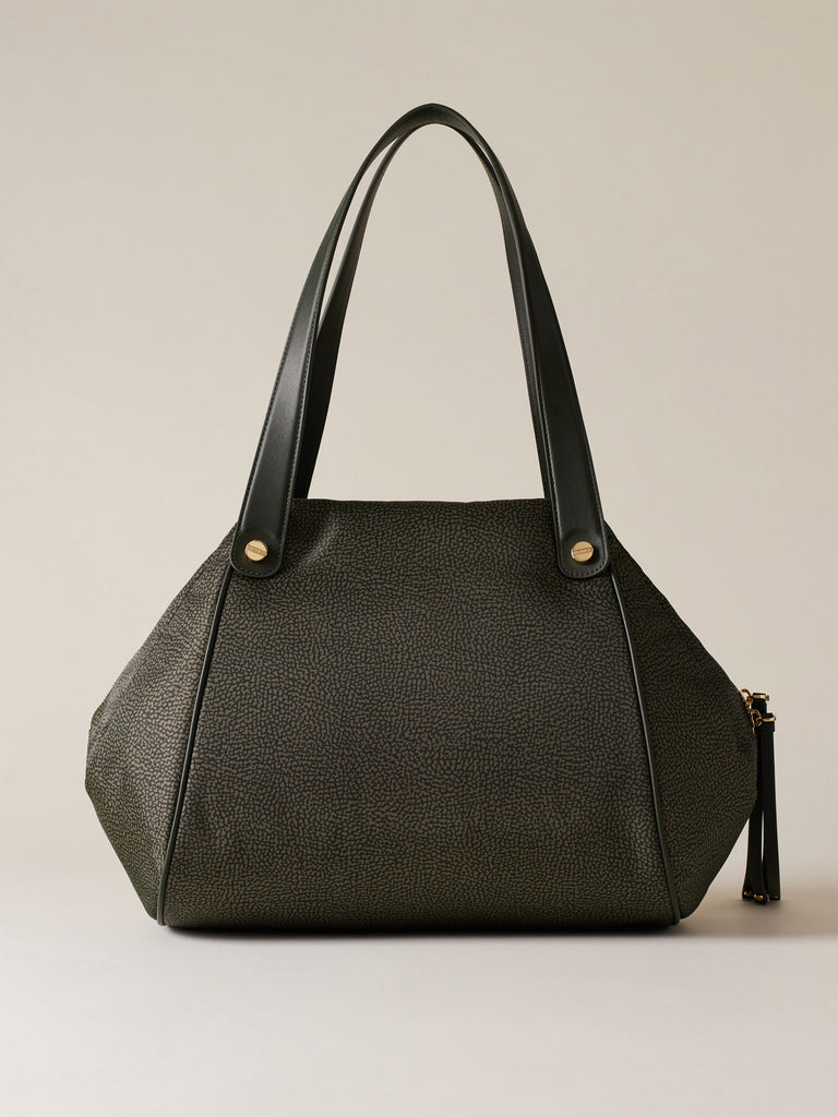 Borsa a spalla di tessuto riciclato OP - MARIE SHOPPER LARGE - Borbonese