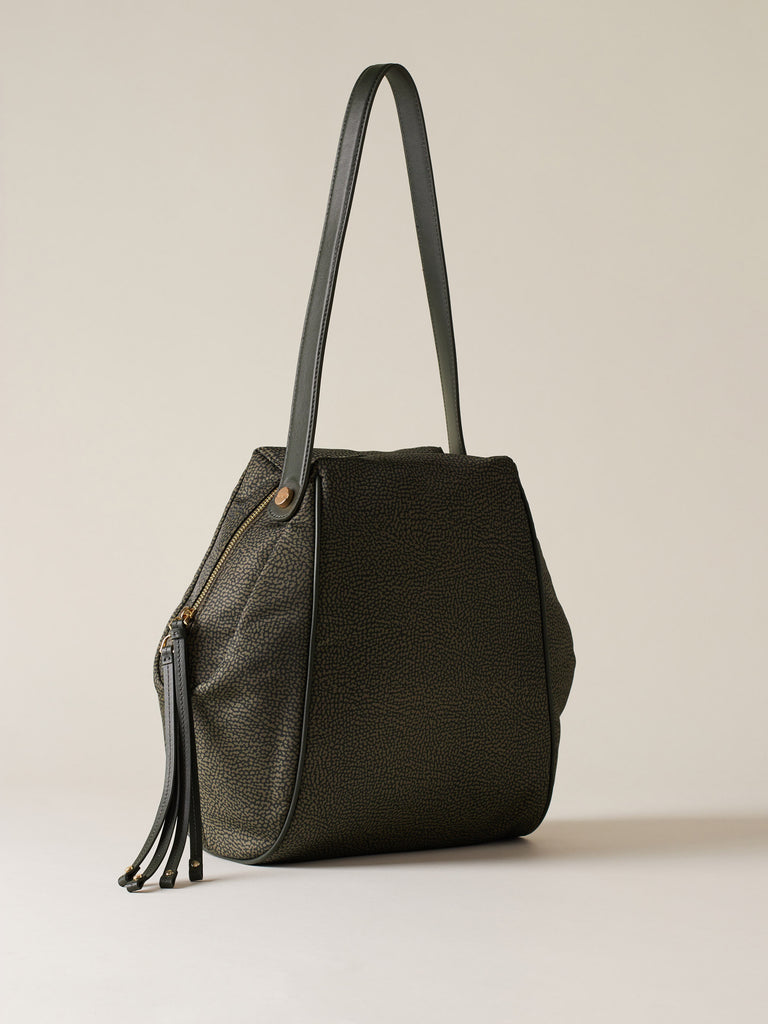 Recycled OP Fabric Shoulder Bag - MARIE MEDIUM HOBO BAG - Borbonese