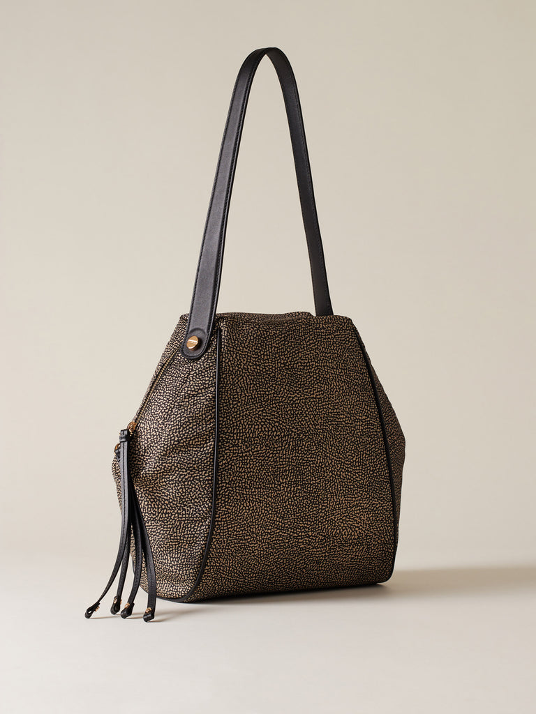 Recycled OP Fabric Shoulder Bag - MARIE MEDIUM HOBO BAG - Borbonese