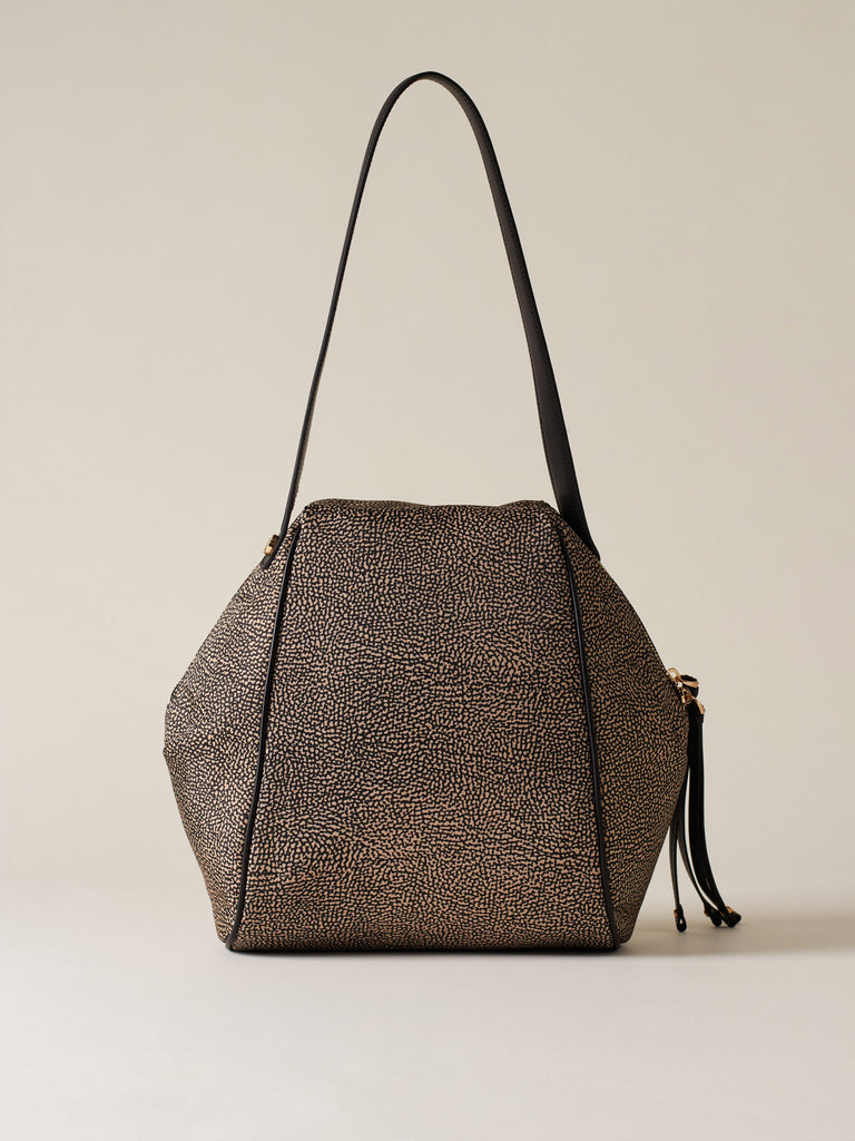 Recycled OP Fabric Shoulder Bag - MARIE MEDIUM HOBO BAG - Borbonese