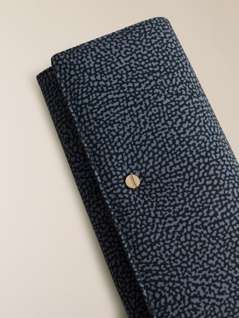 Portafoglio di Tessuto riciclato Op e Pelle - PORTAFOGLIO LARGE  - Borbonese