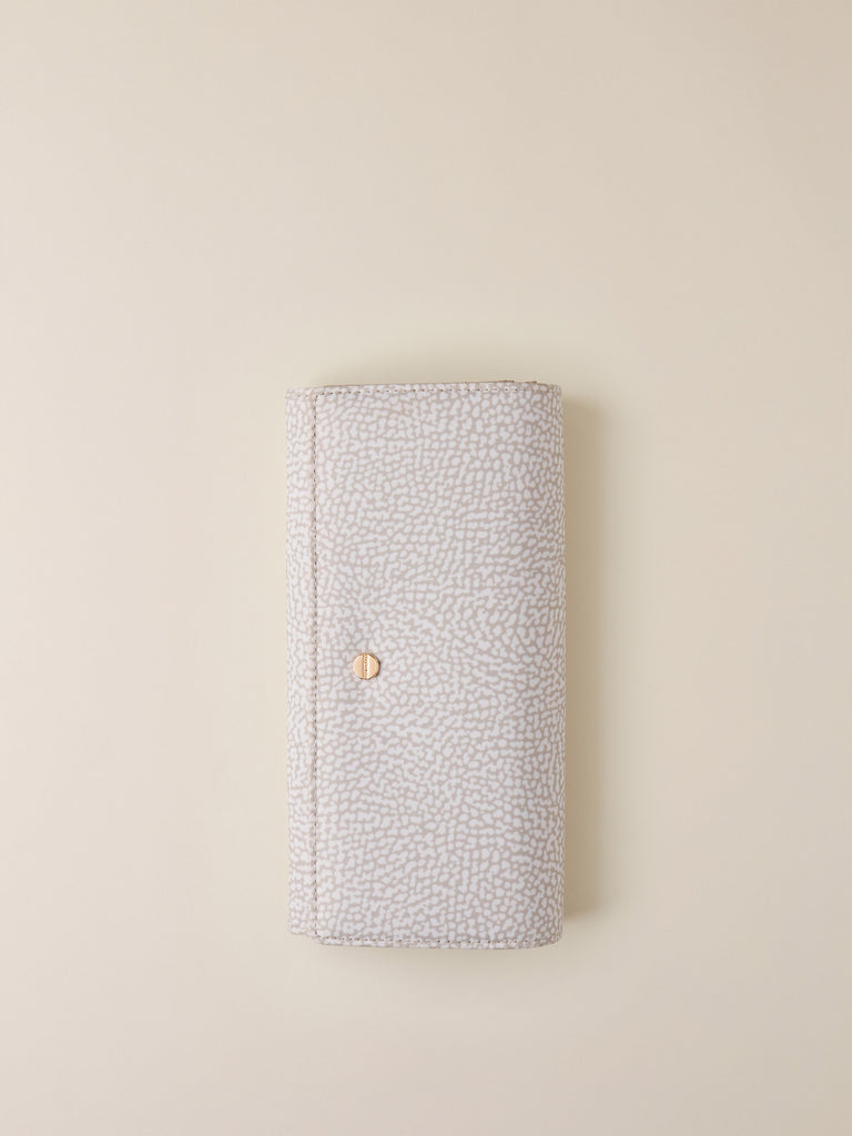 Portafoglio di Tessuto riciclato Op e Pelle - PORTAFOGLIO LARGE  - Borbonese