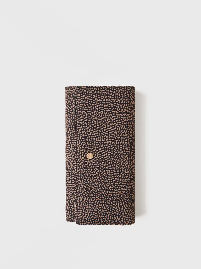 Recycled OP Fabric and Leather Wallet - LARGE WALLET - Borbonese
