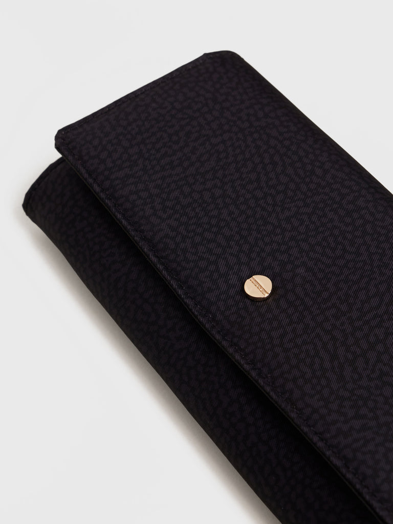 Recycled OP Fabric and Leather Wallet - LARGE WALLET - Borbonese