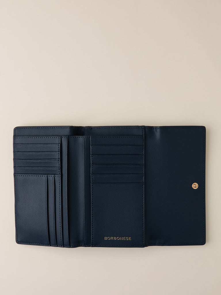 Portafoglio di Tessuto riciclato Op e Pelle - PORTAFOGLIO MEDIUM - Borbonese