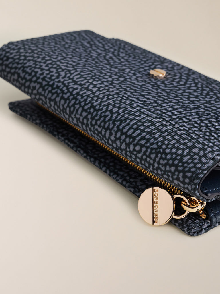 Portafoglio di Tessuto riciclato Op e Pelle - PORTAFOGLIO MEDIUM - Borbonese