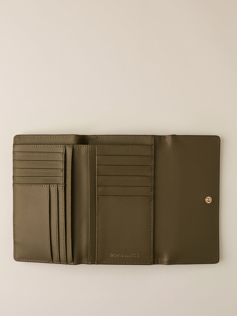 Portafoglio di Tessuto riciclato Op e Pelle - PORTAFOGLIO MEDIUM - Borbonese