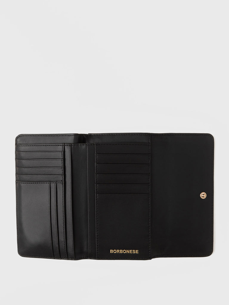 Recycled OP Fabric and Leather Wallet - CLASSICA WALLET MEDIUM - Borbonese