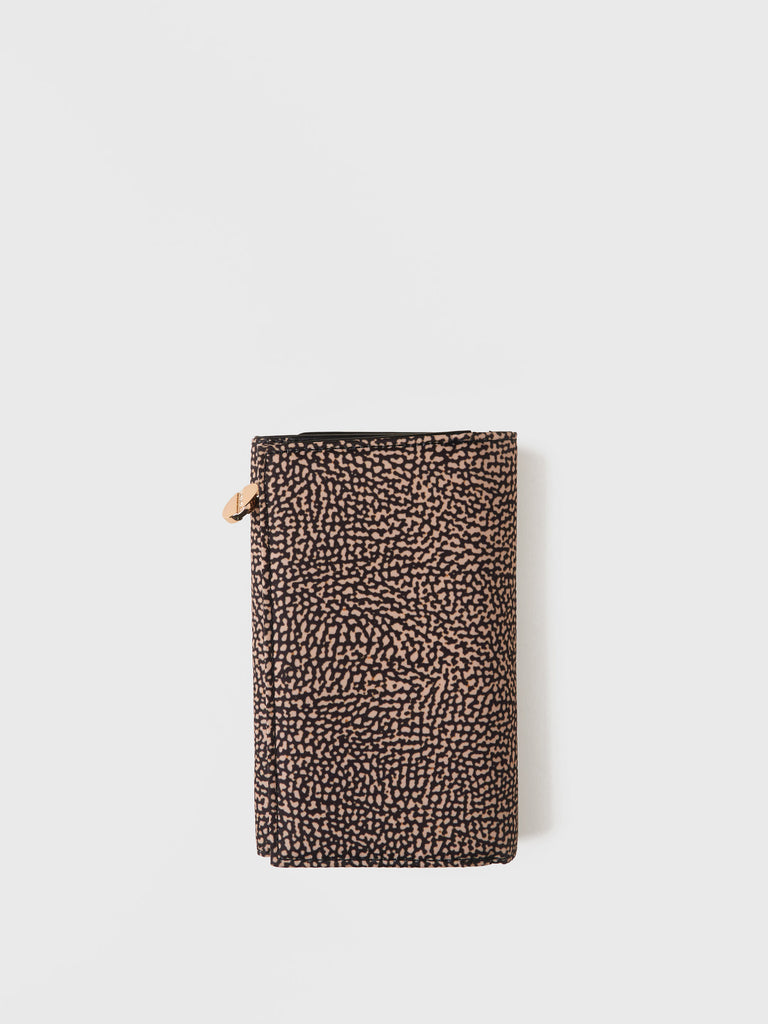 Recycled OP Fabric and Leather Wallet - CLASSICA WALLET MEDIUM - Borbonese
