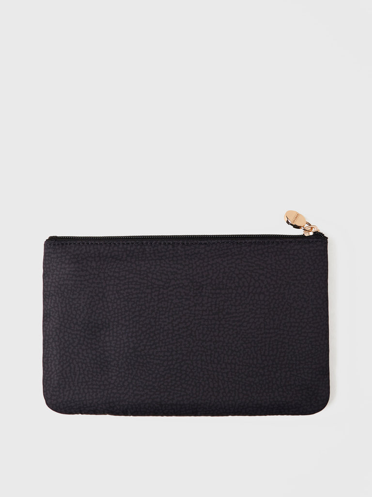 OP recycled fabric and Leather case - CLASSICA FLAT POUCH - Borbonese