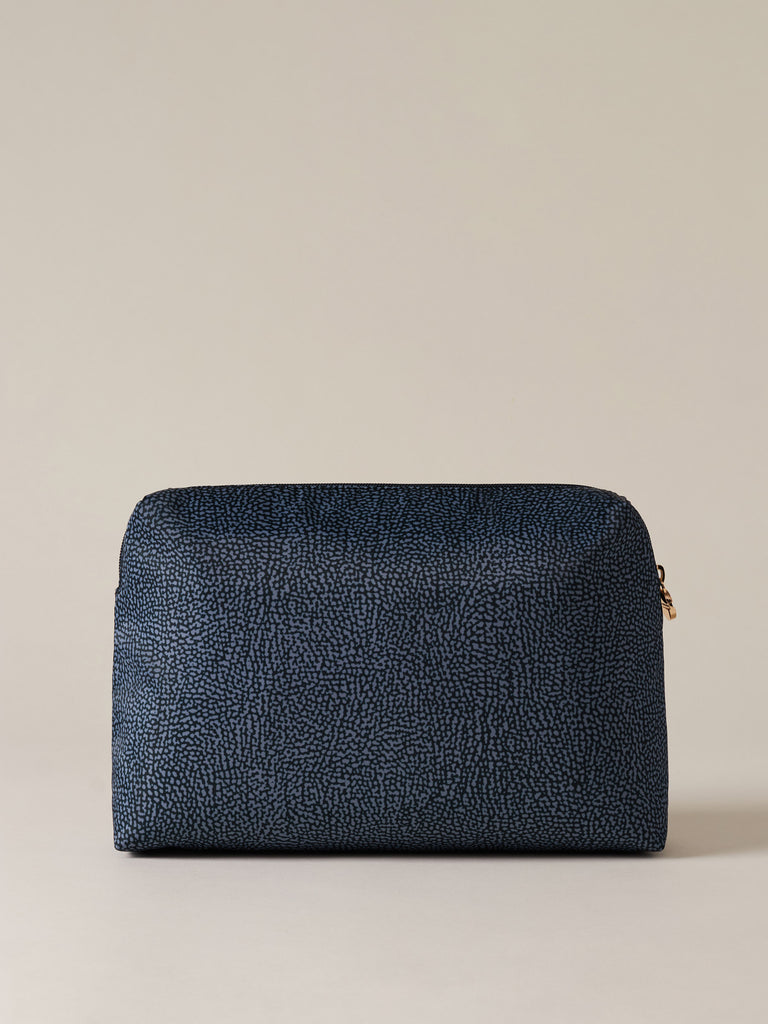 Busta di Tessuto riciclato Op e Pelle - BEAUTY CASE MEDIUM - Borbonese