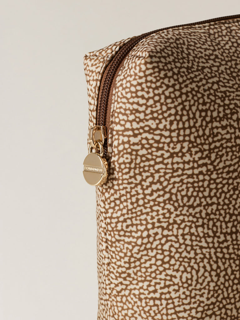 Busta di tessuto riciclato OP e pelle - BEAUTY CASE MEDIUM  - Borbonese