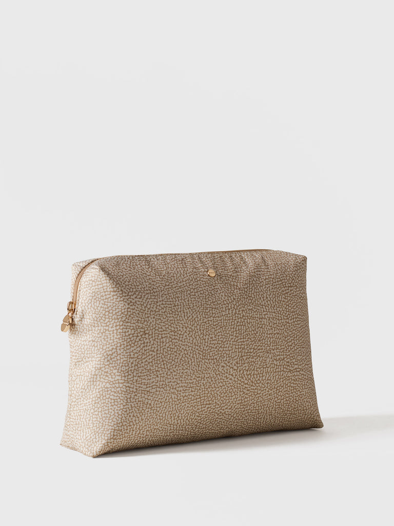 Busta di Tessuto Riciclato OP e Pelle - BEAUTY CASE MEDIUM - Borbonese