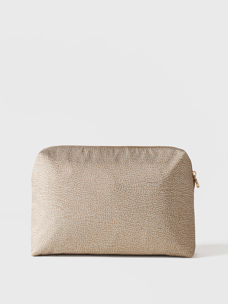 Busta di Tessuto Riciclato OP e Pelle - BEAUTY CASE MEDIUM - Borbonese
