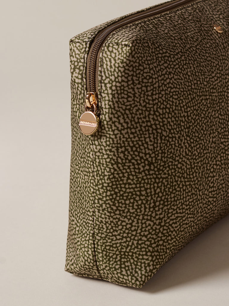 Busta di Tessuto riciclato Op e Pelle - BEAUTY CASE MEDIUM - Borbonese