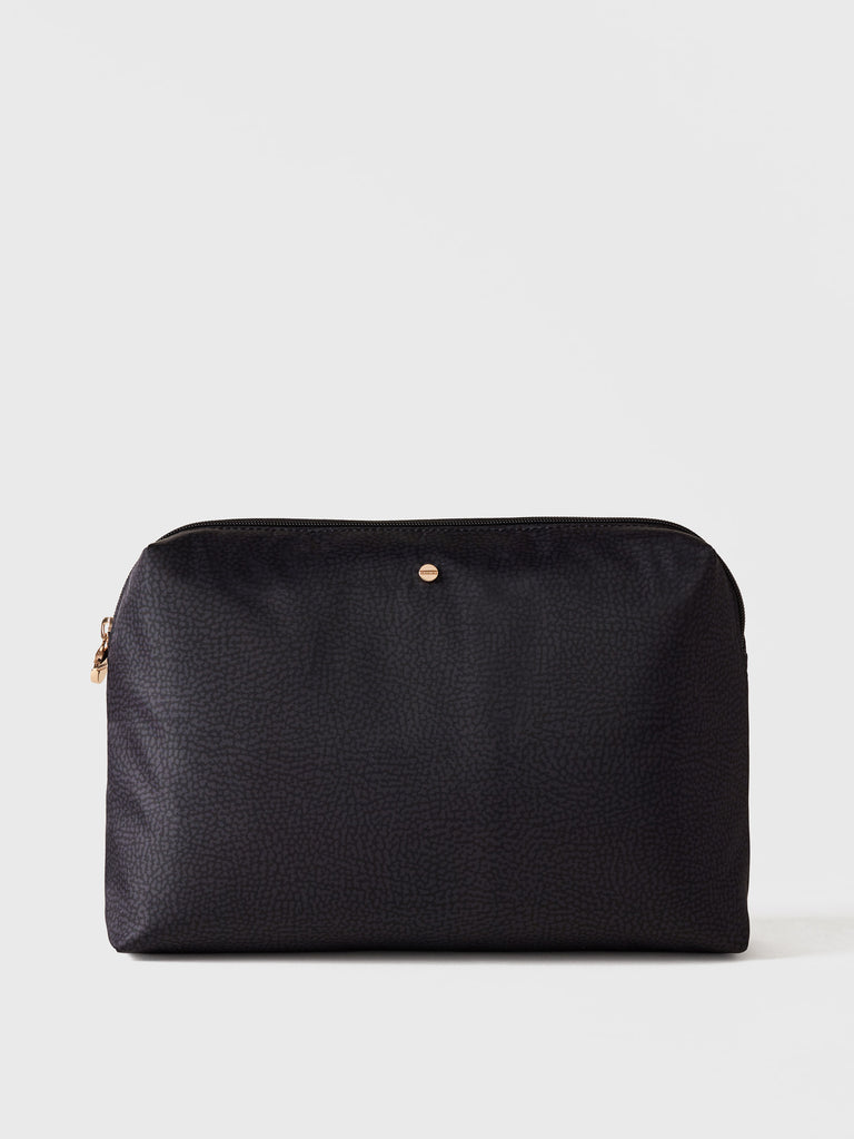 Busta di Tessuto riciclato Op e Pelle - BEAUTY CASE MEDIUM - Borbonese