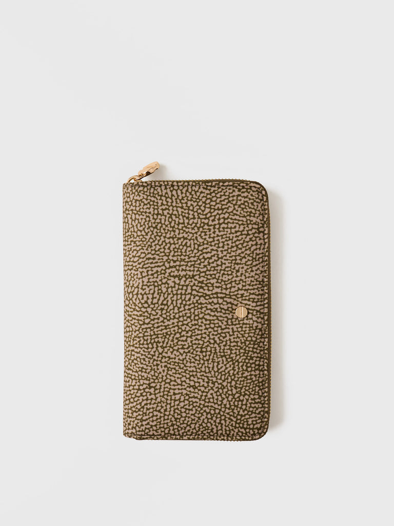 Recycled OP Fabric Wallet - LARGE ZIP-AROUND WALLET - Borbonese